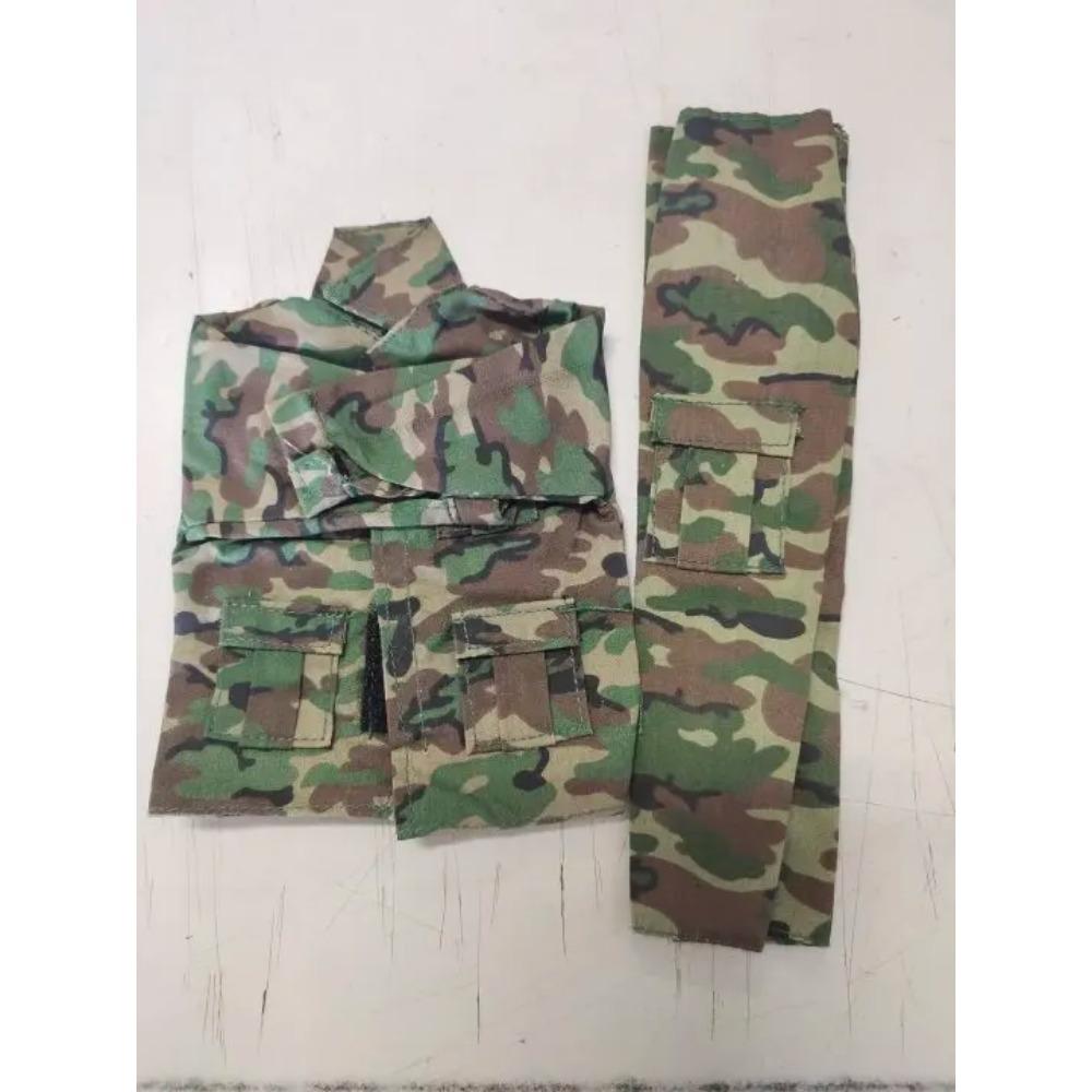 1/6 Scale Jungle Camouflage Combat Uniforms Coat Pants Clothes Set Model For 12" Male Soldier Action Figure Body Dolls Toy