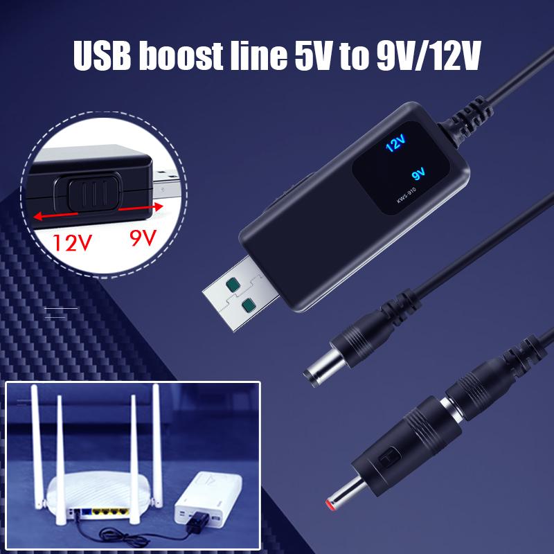 USB Boost Converter DC 5V to DC 9V/12V USB Step-up Converter Cable for Power Supply  Power Boost Line Charger Power Converter