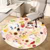 1pc Cute Hamster Illustration Pattern Round Carpet, Made of Polyester,Perfect for Decorating Office Chairs, Living Rooms Fplt016