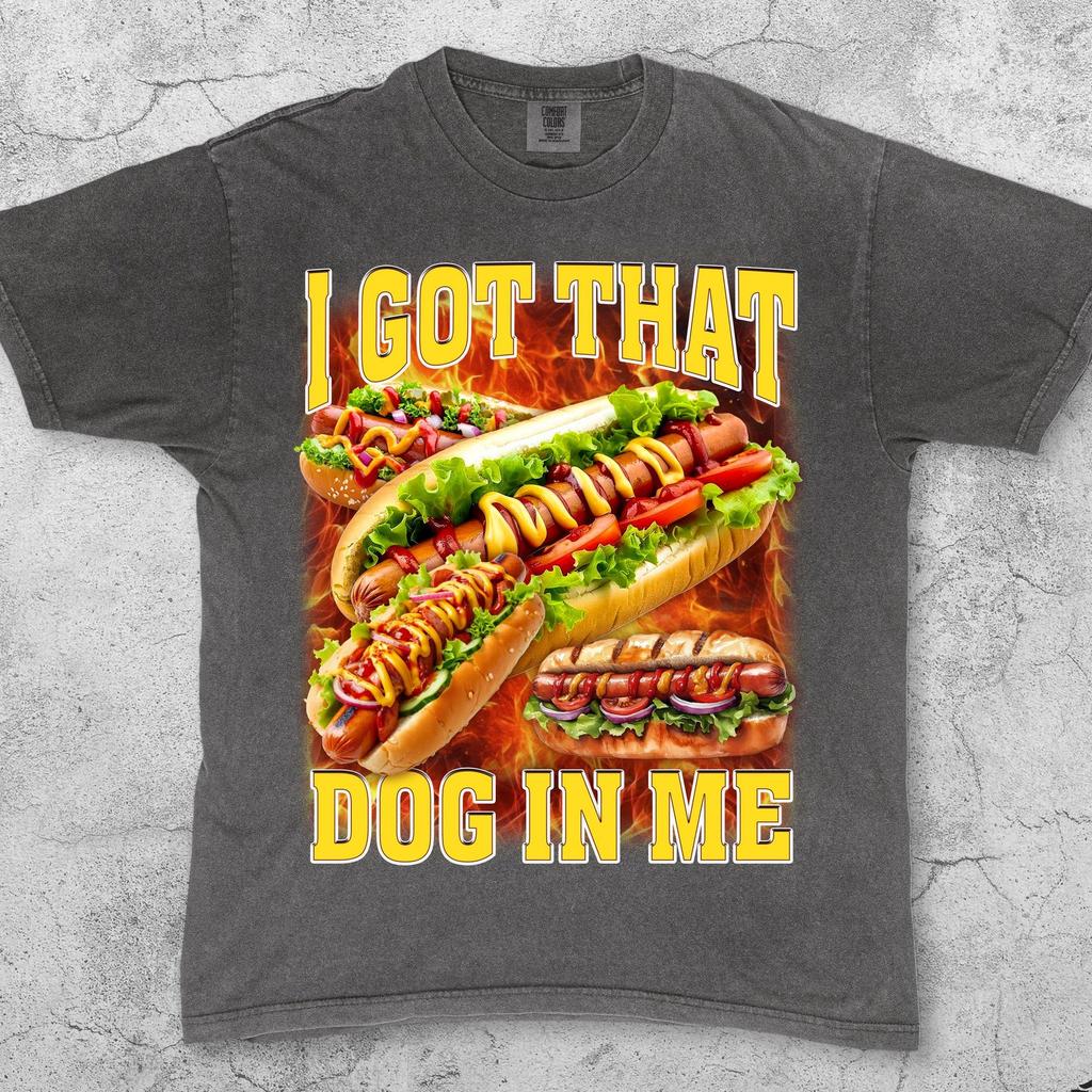 Ich habe diesen Hund in mir T-Shirt, Lustiges Hotdog-Meme Tee, Vintage 90er Jahre Stil Hotdog Shirt, Retro BBQ Cookout Food Grafik, Humor Streetwear Geschenk