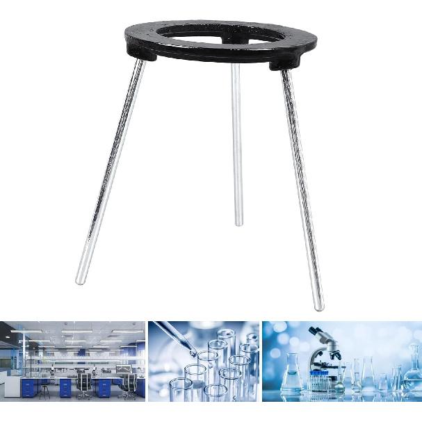 Bunsen Lamp Burner Stand, 6 Inch Lab Open Fire Tripod Cast Iron Tripod Support Holder for Chemical Experiment Heating Soldering