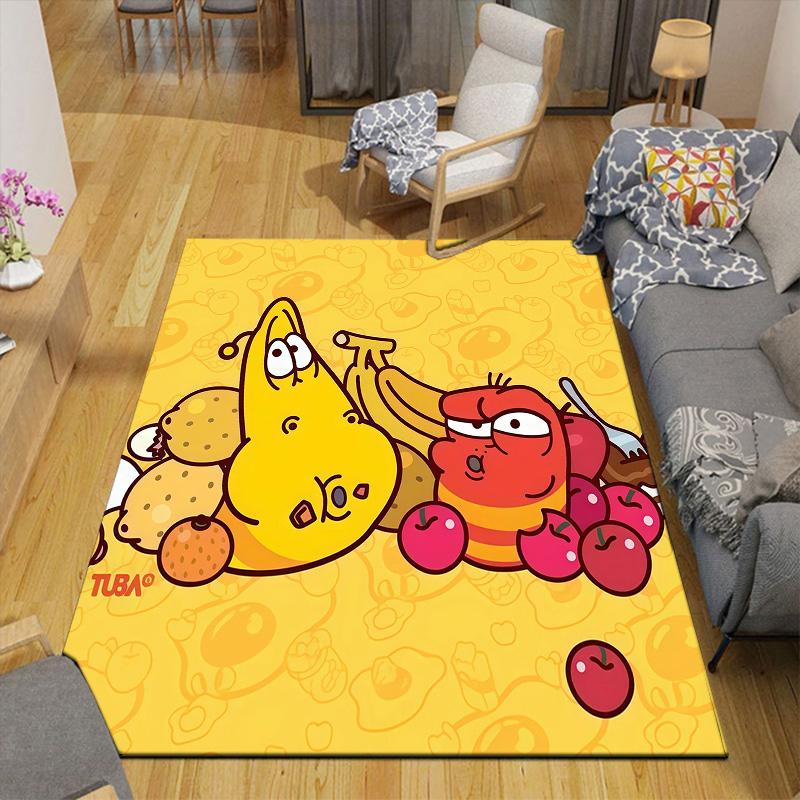 Larva Flannel Pattern Square Carpet,Area Rug,Carpet Rug for Living Room Bedroom Sofa Playroom Decor,Non-slip Floor Mat