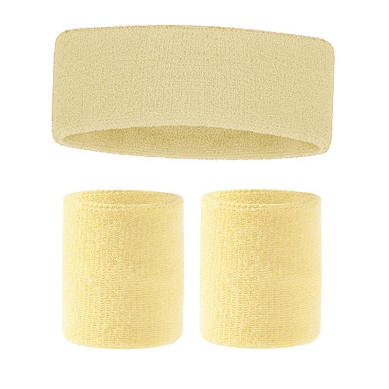 Exercise and fitness cycling basketball badminton breathable and sweat-absorbent headband hand protection wrist protection headband set