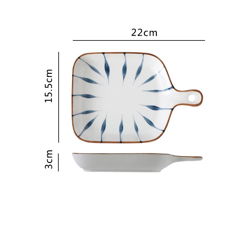 Ceramic Phnom Penh Baking Dish, Salad Bowls, Barbecue Cheese Baked Bowl with Handle, Oven Kitchen Baking Tool, Snack Ceramic Pla