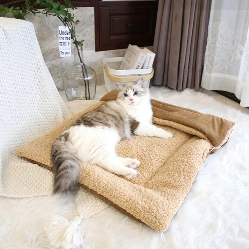 Warm Thickened Cat Bed Multifunctional Foldable Pet Mat For Cats Small Dogs Indoor Kitten Sleeping Mat Soft Cozy Pet Supplies Home Furniture
