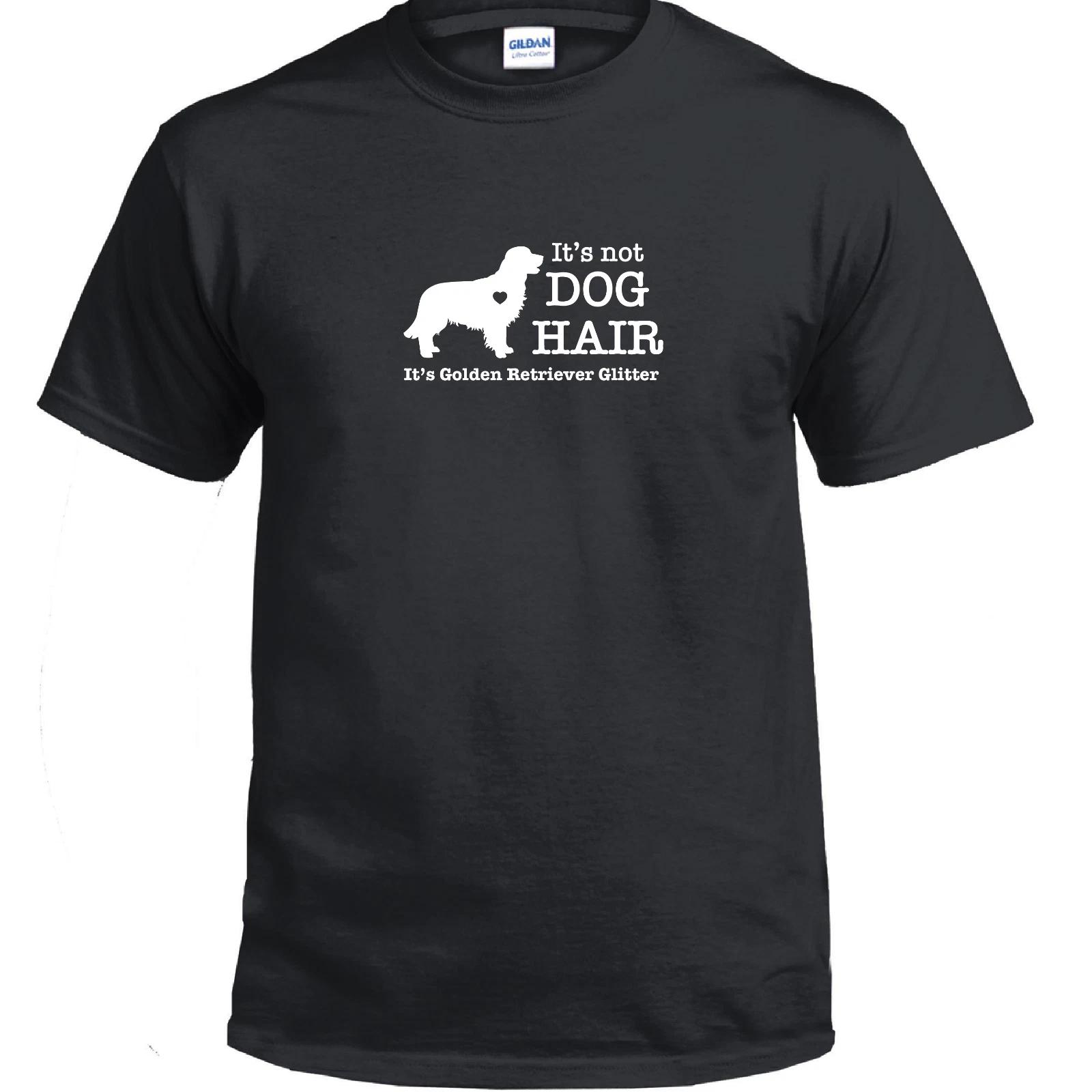 Its Not Dog Hair Its Golden Retriever Heart Glitter Funny Cotton Black T-Shirt L
