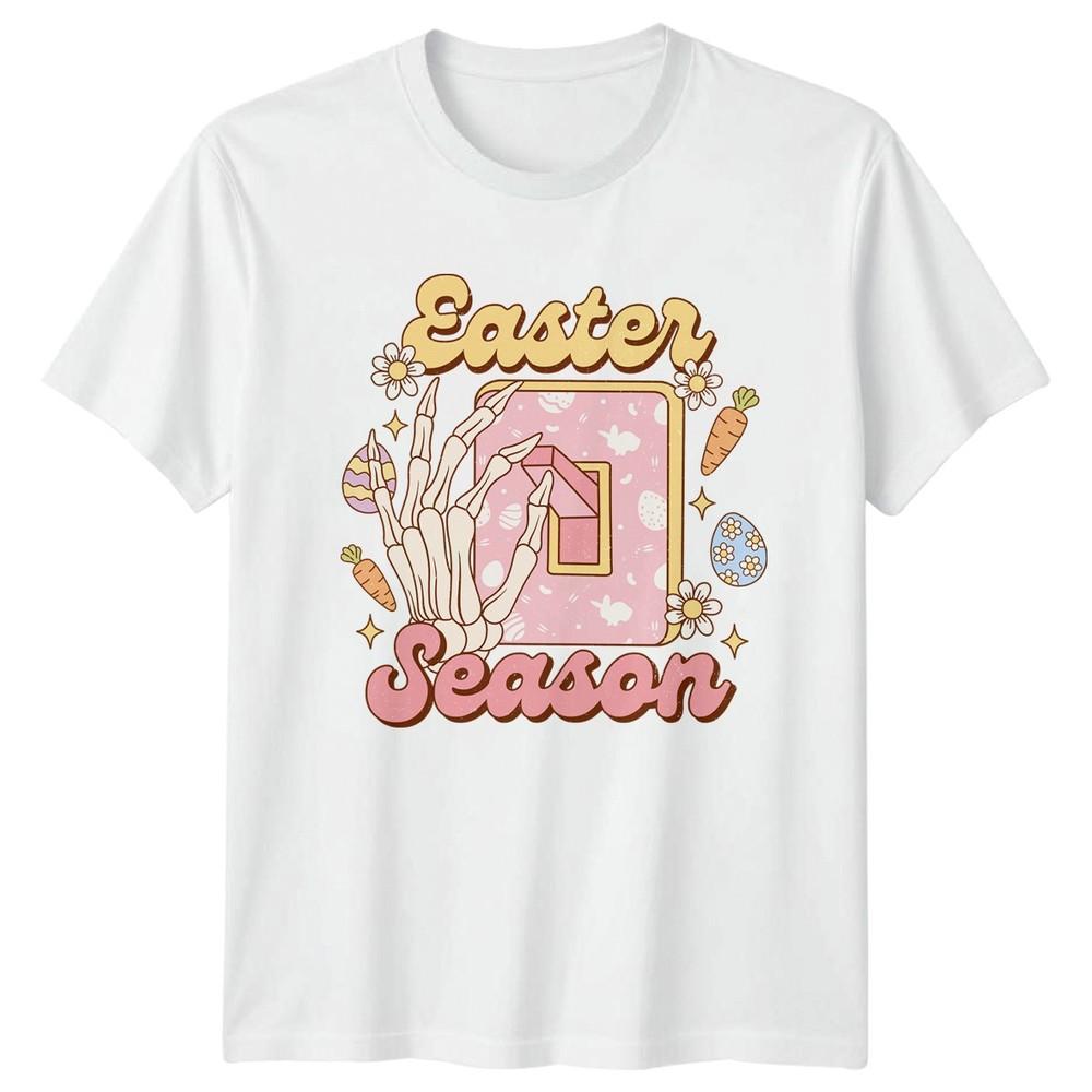 Easter Season TShirt Skeleton Groovy Holiday Easter Gift For Him And Her S