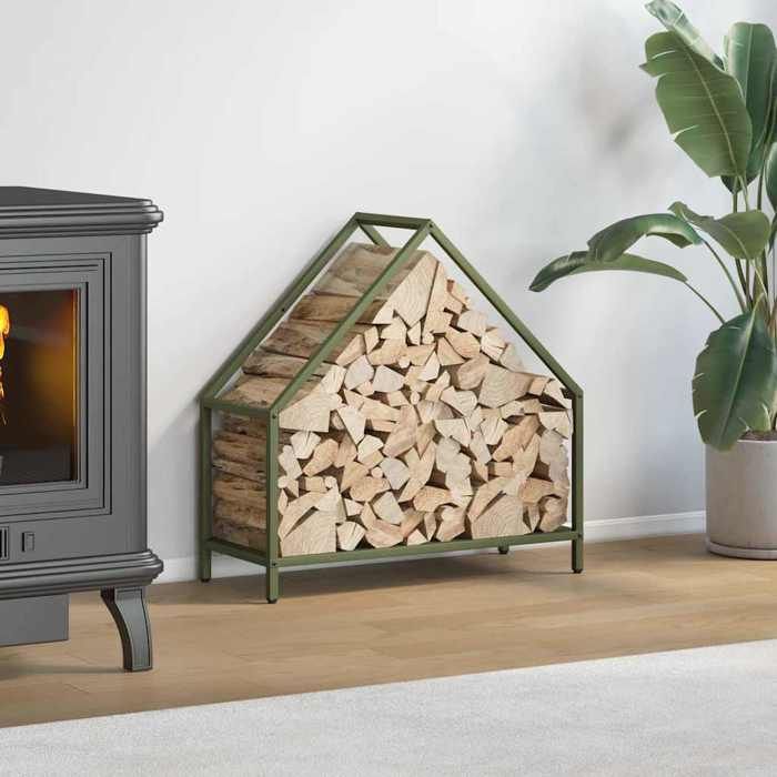 VidaXL Firewood Rack Olive Green 60x25x60 Cm, Fireplace Log Holder, Log Holder, Log Rack 864306