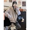 Winter Short Hooded Parka with Big Fur Collar Thick Cotton Jacket for Women