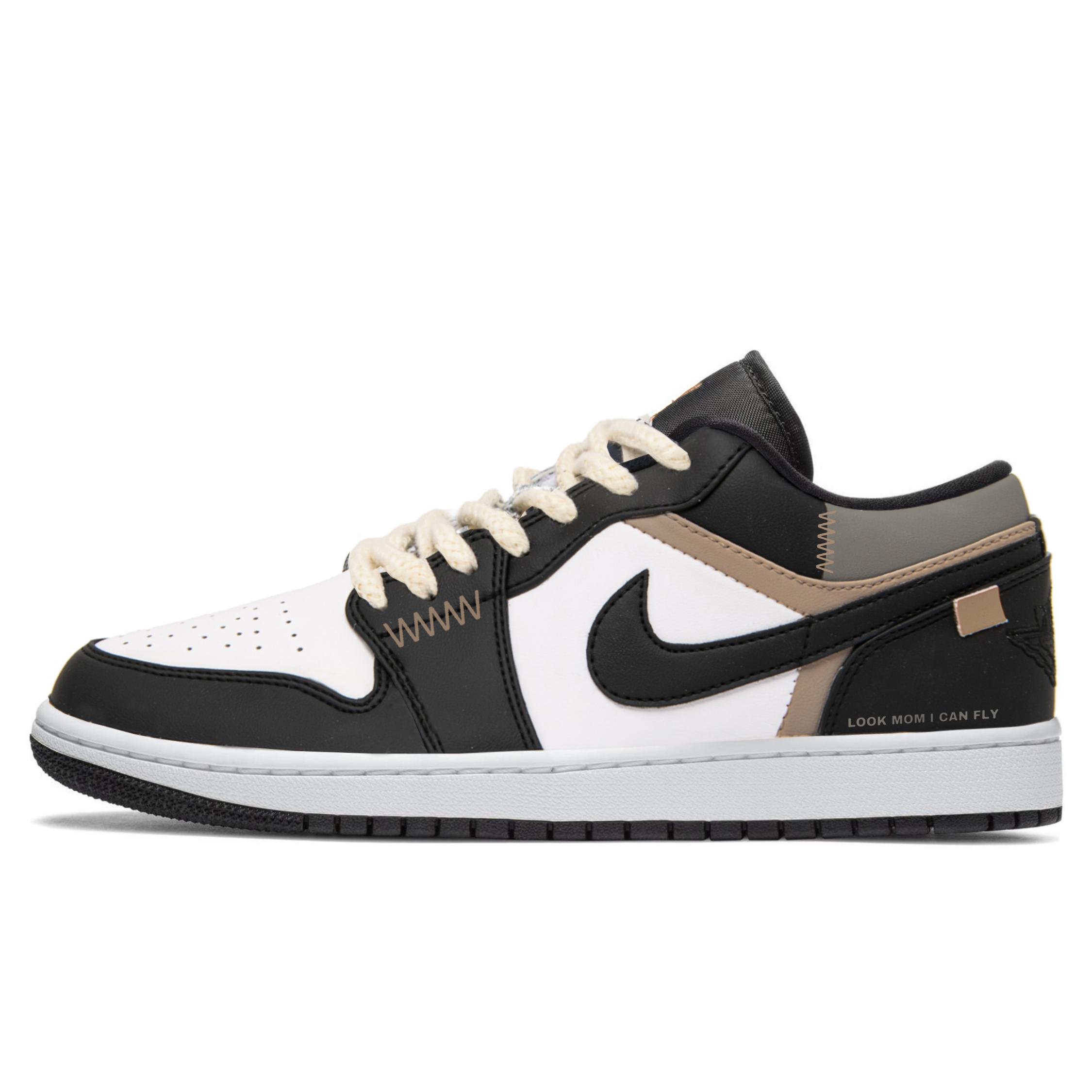 

Jordan Air Jordan 1 Low Lightweight Height Increasing Low top Vintage Basketball Shoes Men s Black Brown 553558-040(Team1605-) 43