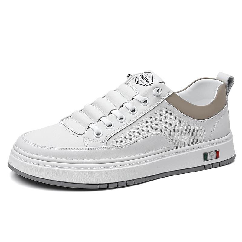 2024 Autumn New Men's Handmade Online Casual Leather Shoes Men's Sports Style Versatile Fashion Board Shoes Trendy Shoes 7082