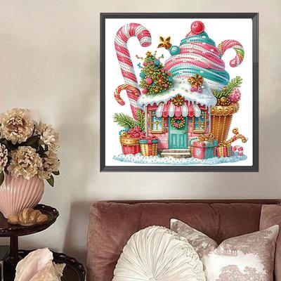 5D DIY Gedeeltelijk Speciale Vorm Boor Diamantschilderij Kit Kerstdecoratie 30x30cm