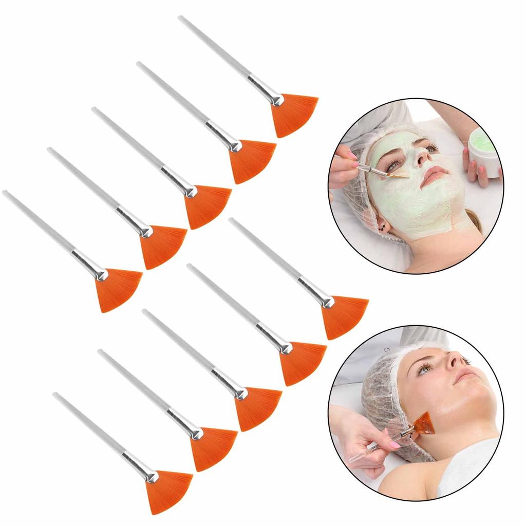 10pcs Facial Mask Brushes Cosmetic Makeup Soft Facial Mask Applicator Fan Brushes
