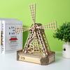 Handmade 3D Wooden Windmill Puzzle Toy