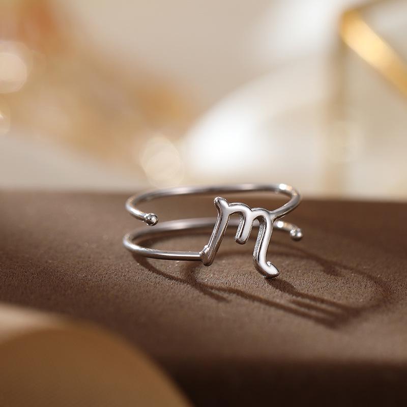 Banyan Tree S925 Silver Double-Layer Zodiac Ring: Elegant, Unisex, Trendy Index Finger Accessory