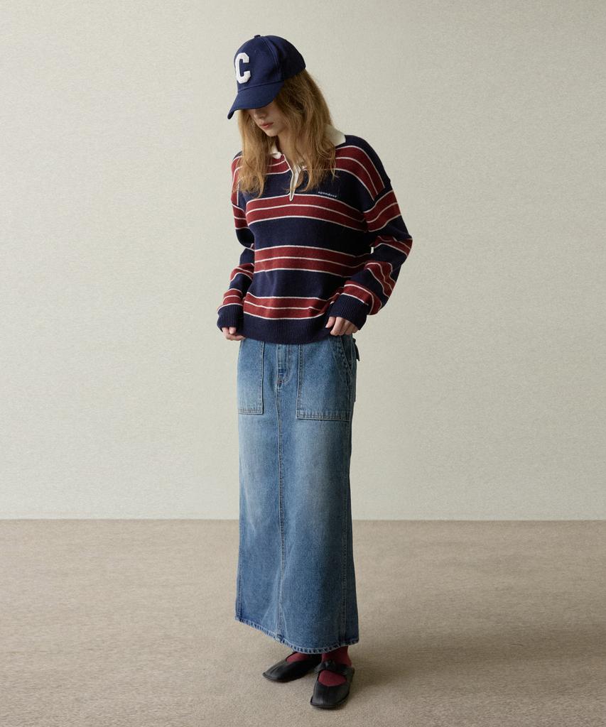 Opeundoeoseutyudio Color Stripes Knit Navy