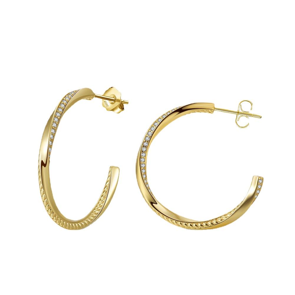 

Ювелирные изделия Серьги из стерлингового серебра 925 пробы с золотом 4A и цирконием, серьги с инкрустированными бриллиантами в стиле темперамент 925