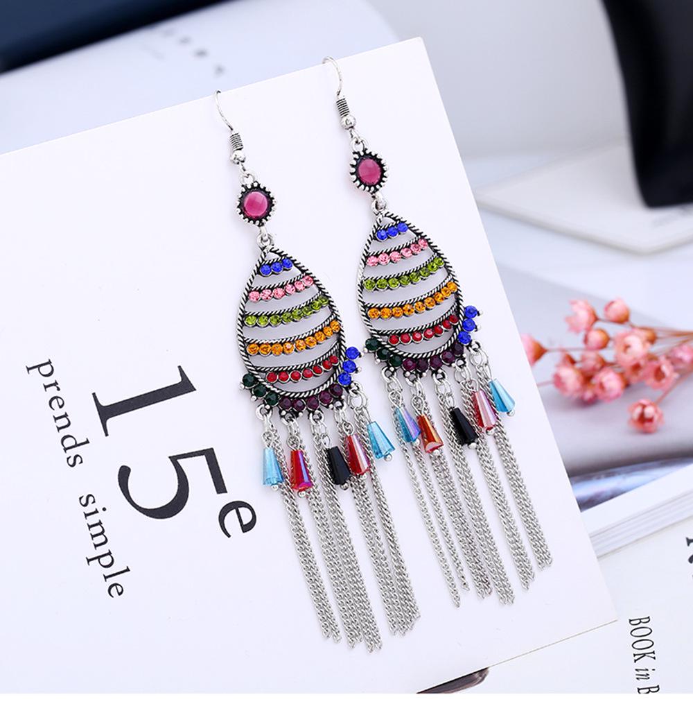 Bohemian Heart & Tassel Indian-Style Retro Earrings