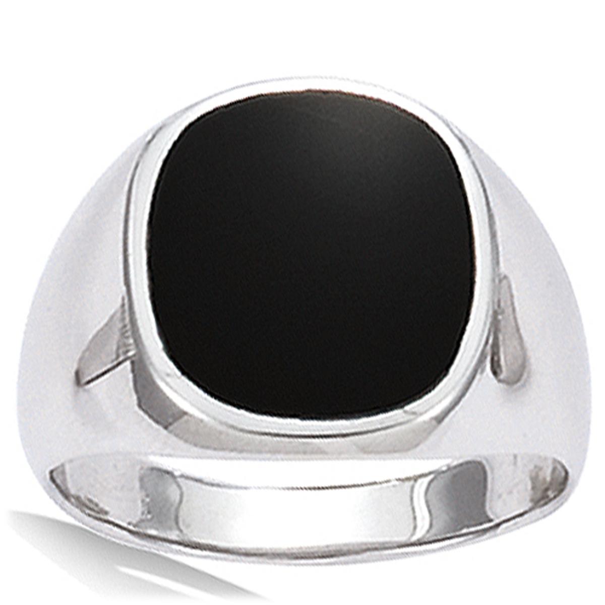 

Кольцо мужское серебряное Король черное серебро (родий) - 13х15 мм