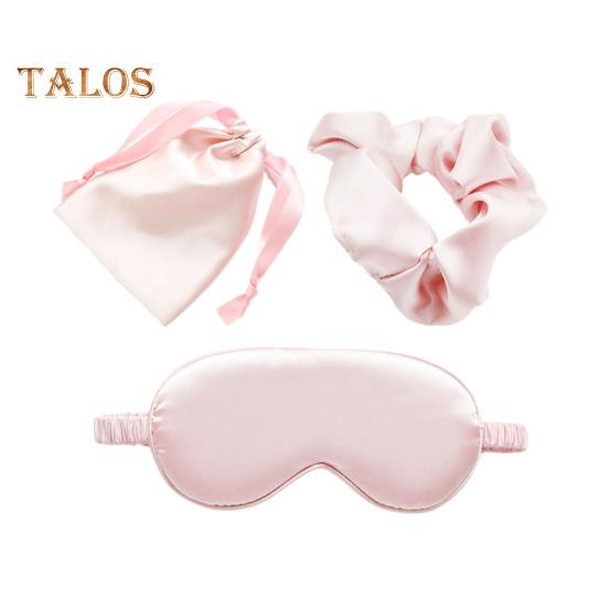 Imitated Silk Eye Cover Set Memory Foam Eye Masque 3-Piece Cloth Bag Hair Rings Storage Bag Breathable Comfortable Hypoallergenic Sleeping Shield Eye