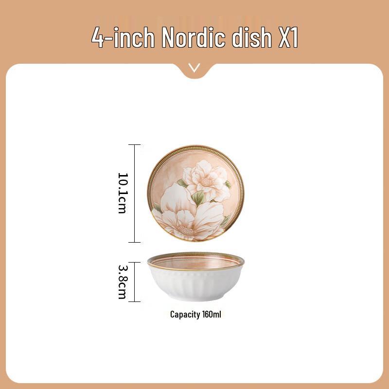 WA Japanese Style Underglaze Camellia Ceramic Dinnerware