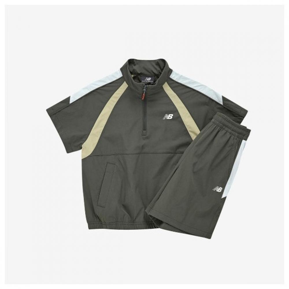 

New Balance Skies Essential Woven Short Sleeve Anorack Set Up (49)Khaki/110