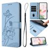 Applicable To Transsion HOT 60 Leather Case Sense 9 Solid Color Lotus Embossed Card Wallet Protective Case Fujitsu