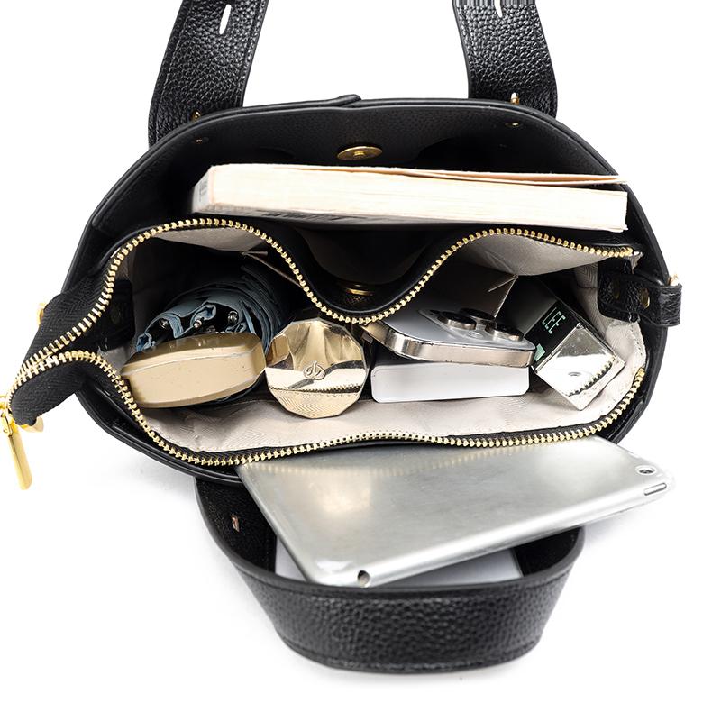 Luxury Genuine Leather Tote Bag Female High Quality Solid color Cow Leather handbag Women Brand Shoulder Crossbody Bags