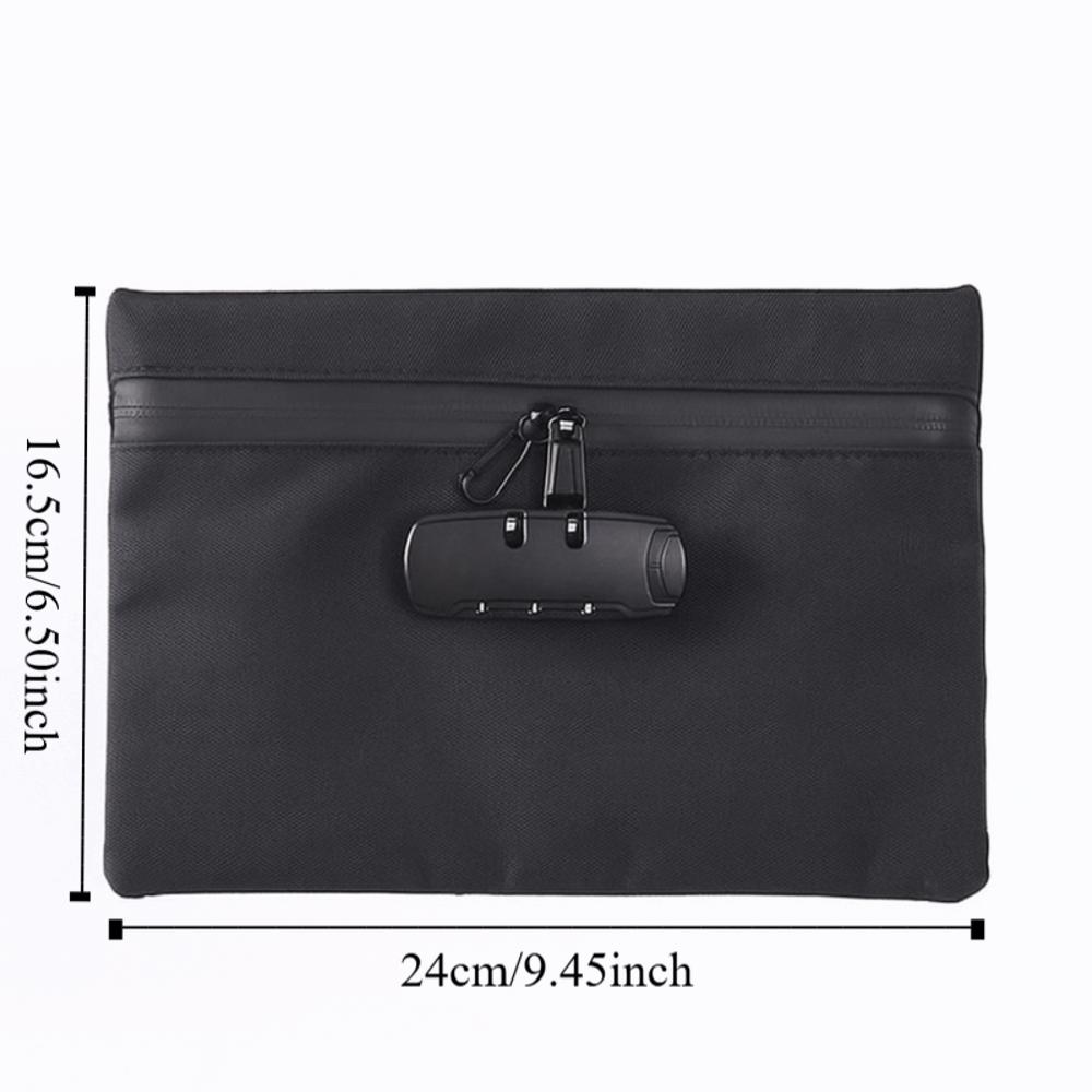 Combination Lock Money Bag with Lock Canvas Security Document Bag Portable Locking Pouch  Home
