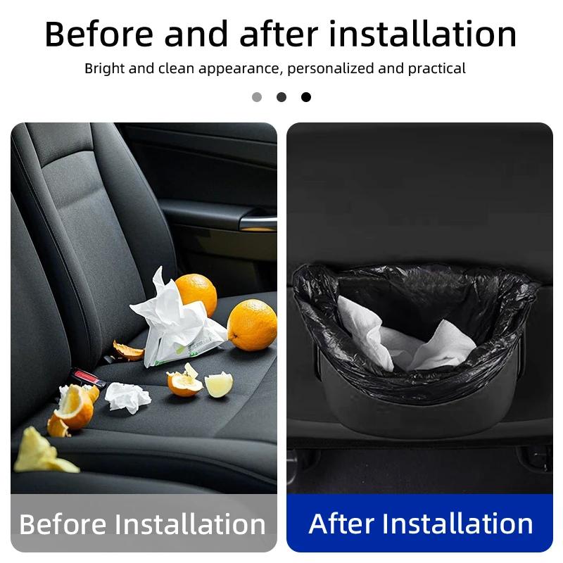Car Sticker 2025 Hot Car Door Storage Box PU Leather Auto Seat Back Hanging Trash Can Bin Accessories For BMW E46 E90 E60 F30 F1