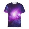 Men's 3D Printed Galaxy Space T-Shirt Colorful Starry Sky Pattern Loose Short Sleeve Round Neck Summer Street Tee Top