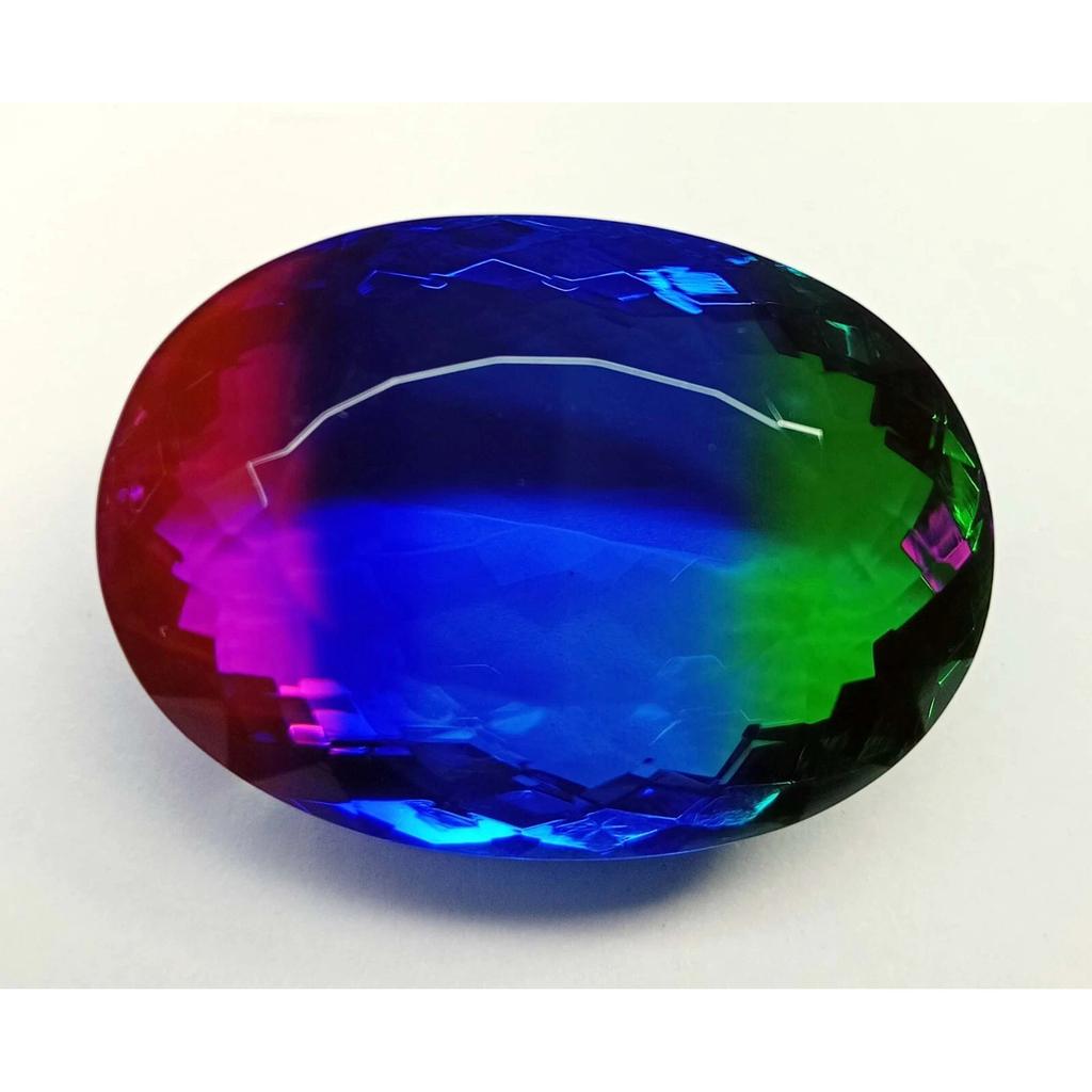Stunning Bi-Color Tourmaline Natural Oval Cut 76-77 Ct Certified Loose Gemstone