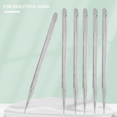 Double Ended Nail Pusher Cuticle Remover Manicure Pedicure Beauty Steel Tool