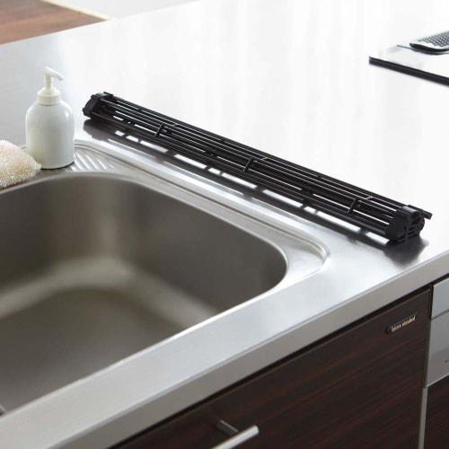Yamazaki Tower Folding Dish Drainer, Small, Black, Approx. W26 X D42 X H0.8cm, Rolls Up for Slim Storage, 7838