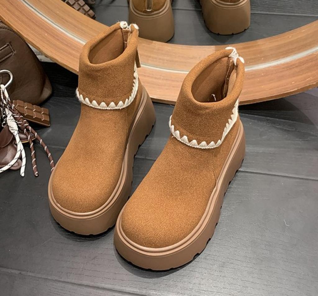 Retro Thick Bottom Ankle Boots Autumn Women's High Heel Height Increase Punk Booties Fashion Non-Slip Designer Platform Shoes