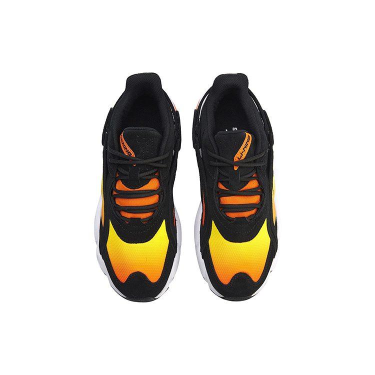 Li Ning Butterfly Cushioning Slip Resistant Low Top Chunky Sneakers Black Yellow AGCN225-6