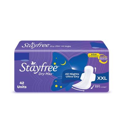 Dry Max All Night XXl Dry Cover Sanitary Pads For Women With Wings, 42 Pieces Pack Of 1