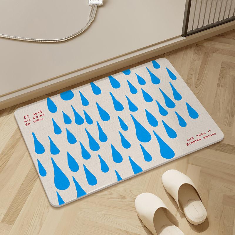 Minimal Hard Diatom Mud Bathroom Absorbent Floor Mat Non-slip Foot Mat Toilet Sink Non-slip Carpet