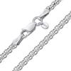 Amberta Sterling Silver 925 Bismarck Chain Necklace, 2.2mm width, 45-60cm length (45cm)