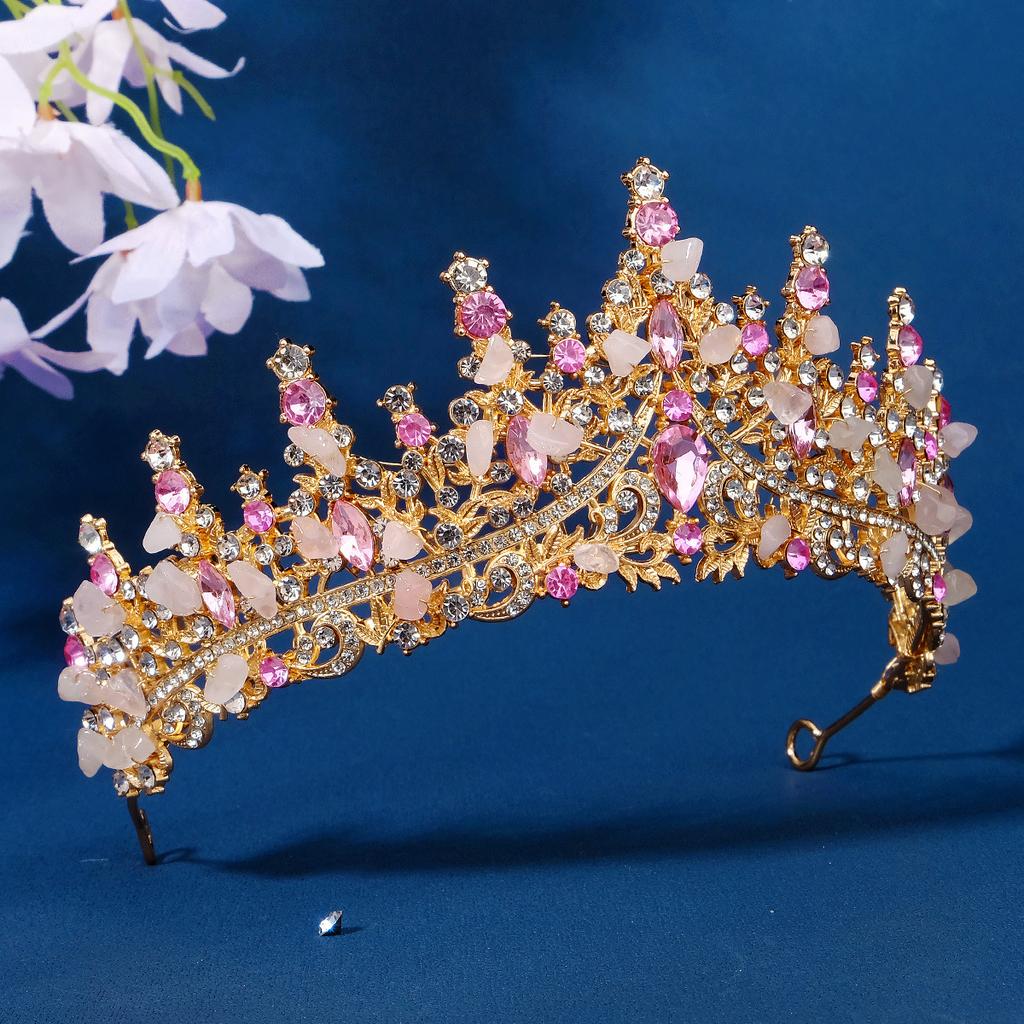 Hochzeitskleid der Braut, Barock-Retro-Zeremonienkrone für Erwachsene aus dem 18. Jahrhundert, exquisite Markisen-Strasskrone