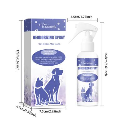 YEGBONG Lavanta Yağı Köpek Koku Giderici Sprey Hafif Kokulu Köpek Koku Giderici Kokan Köpekler İçin ve Köpek Temel İhtiyaçları