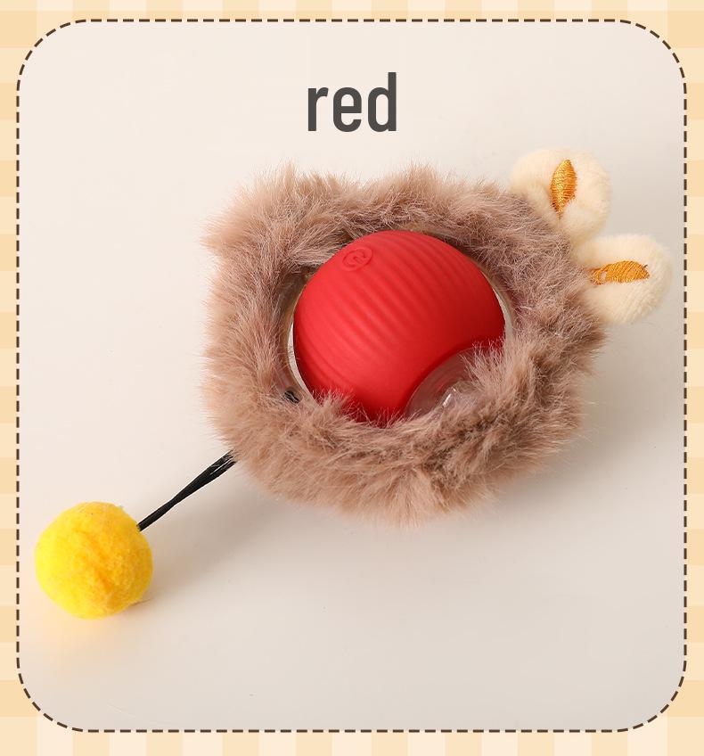 Bite-Resistant Automatic Cat Teasing Toy Ball with Rope for Boredom Relief