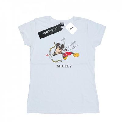 Damen/Damen Mickey Mouse Love Cherub Baumwoll-T-Shirt