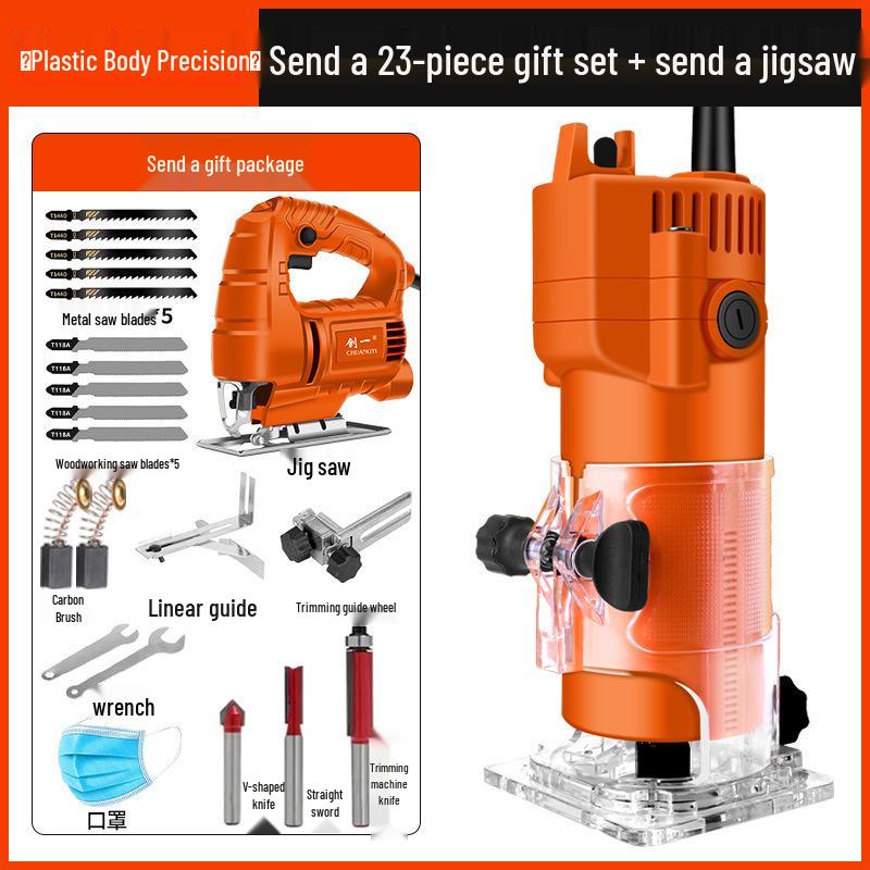 Chuangyi Multi-Function Handheld Router: Edge Trimmer, Engraver, Panel Groover, Woodworking Chamfer Tool