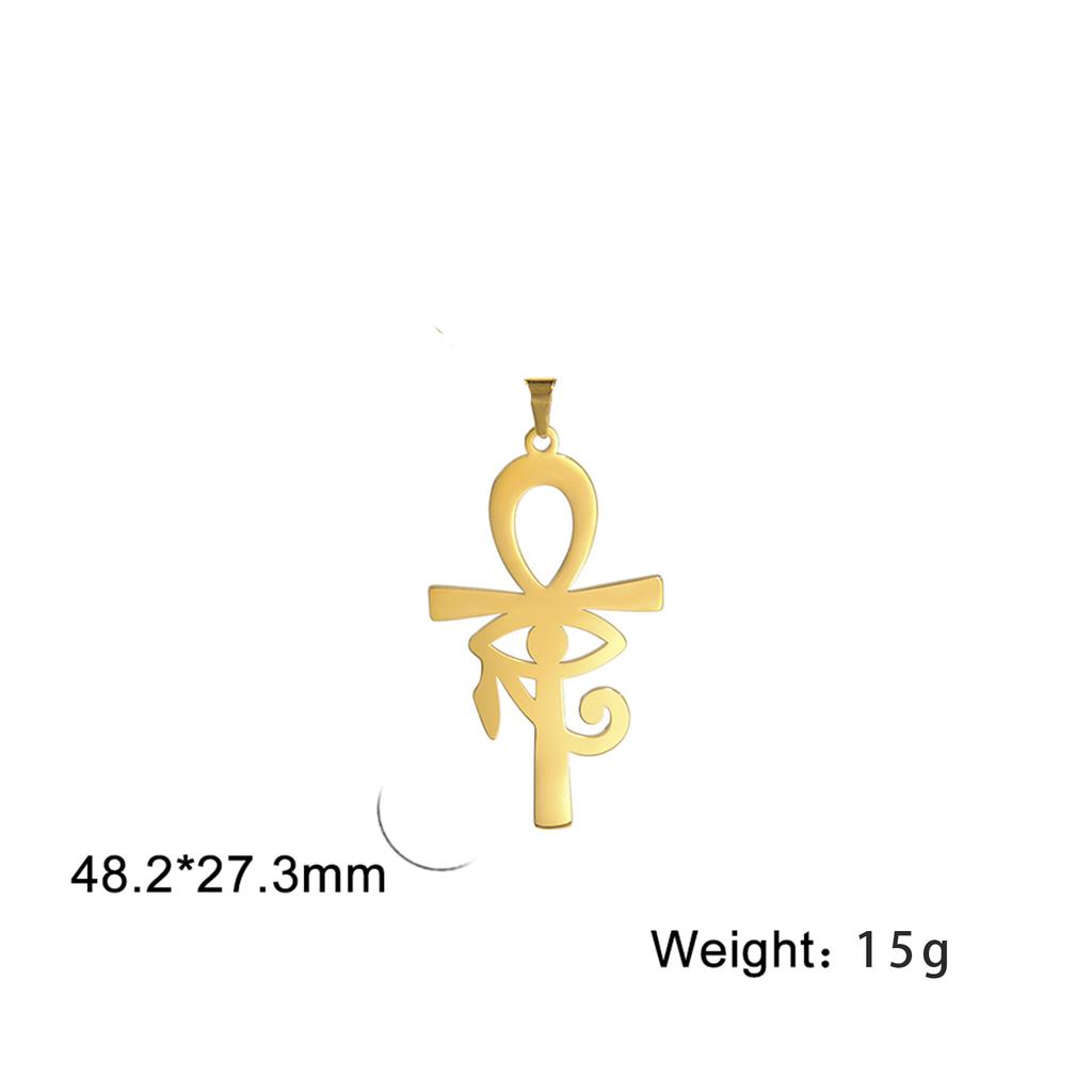 LIKGREAT Egyptian Ankh Cross Egypt Eye Pendant for Necklace Earrings Stainless Steel Eye of Horus Charms for Jewelry Making DIY