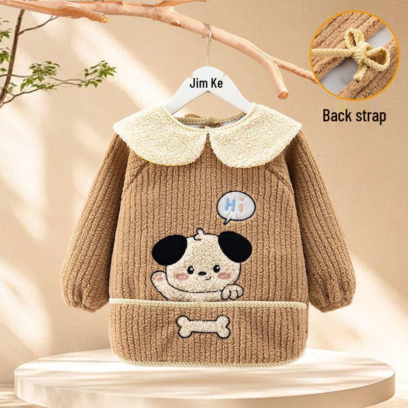 Autumn/Winter Unisex Baby Coverall - Thick Coral Fleece, Waterproof, Stain-Resistant, Soft and High-Quality Design