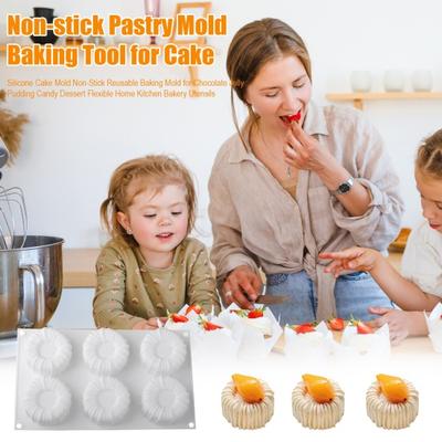 Silicone Cake Mold Non-Stick Reusable Baking Mold for Chocolate Jelly Pudding Candy Dessert Flexible Home Kitchen Bakery Utensils