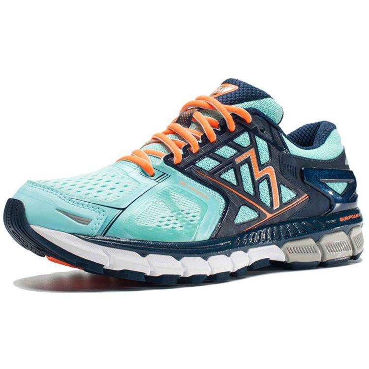 361 Mesh Cushioning Slip Resistant Coverage Moisture Wicking Low Top Running Shoes Women's Blue Green 201620121-3
