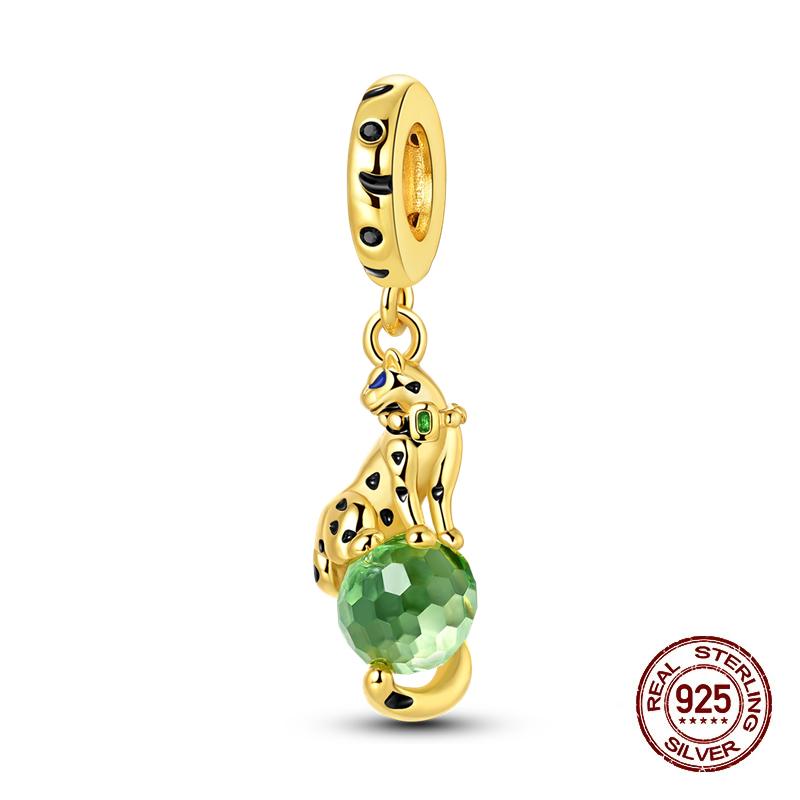 Original Charms Fixed Clamp Beads Copper Golden Bow Leopard Cat Dog Beads Fit Pendant Bracelet Women Jewelry Gifts