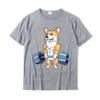Corgi Levantamento de Peso Engraçado Levantamento Terra Homens Fitness Academia Treino Design de Camiseta Premium Camiseta Fofa Algodão Masculina Camiseta Hip Hop